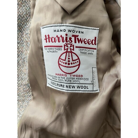 Harris Tweed Sport Coat Blazer 44 Beige Multicolor Handwoven Wool Old Money - Picture 7 of 16